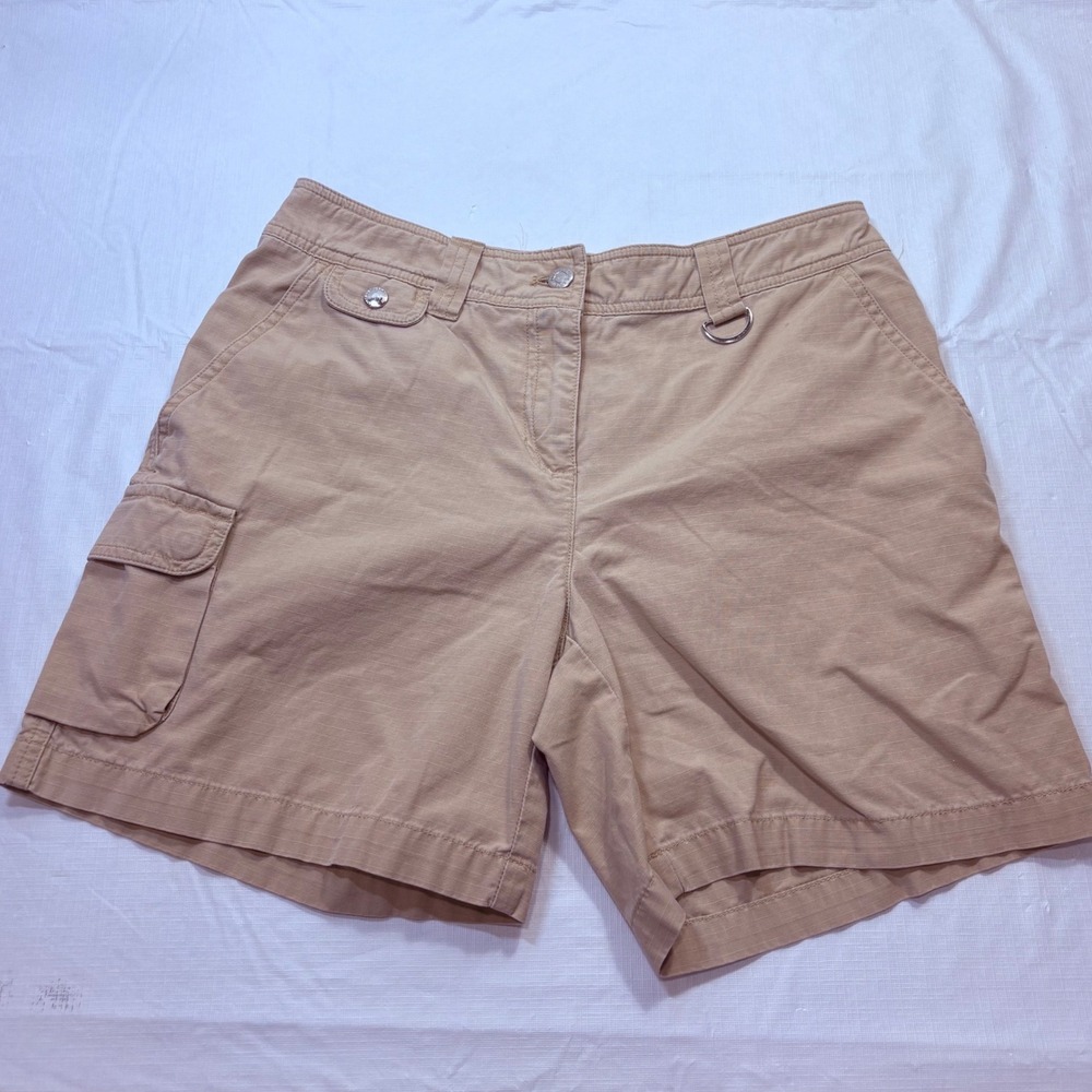Jones New York Sport Khaki Cargo Shorts Womens 6 Tan Cotton Utility Ripstop y2k